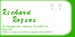 richard rozsos business card